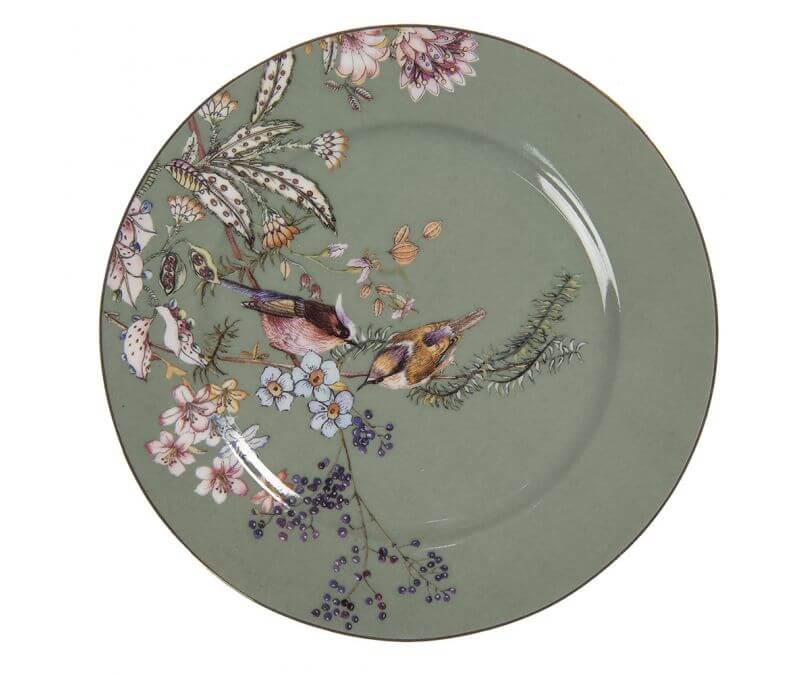 Talerz porcelanowy zielony zestaw 6 szt.