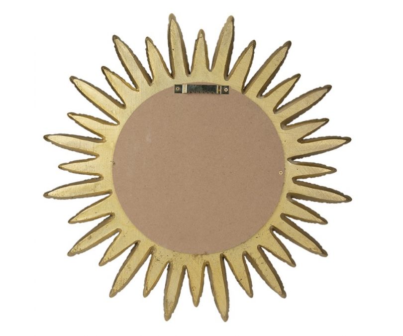 Lustro okrągłe złote słońce 38 cm