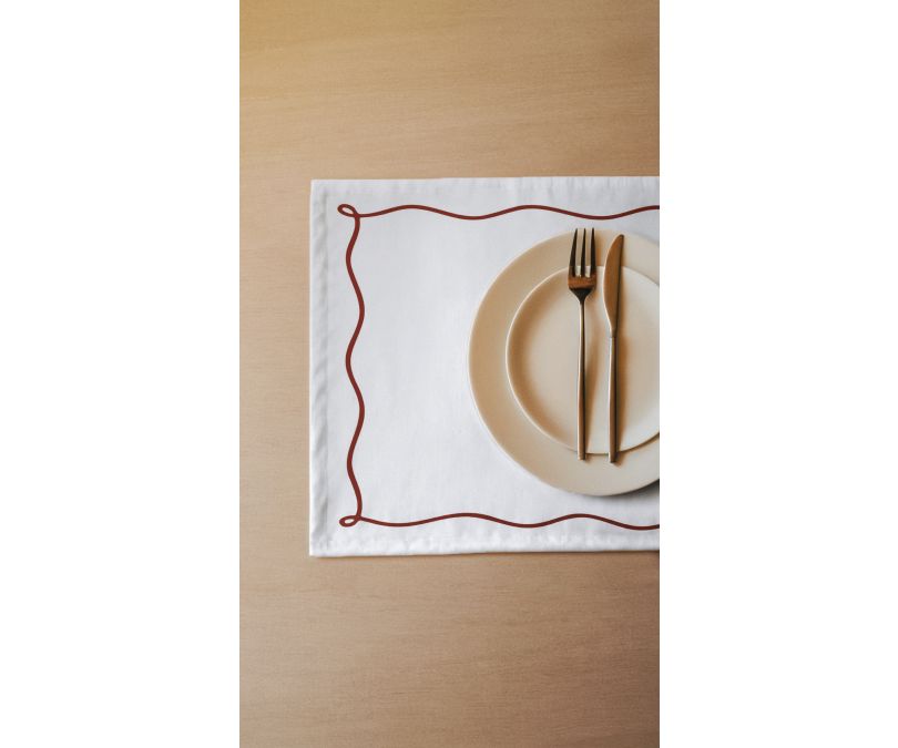 Podkładka świąteczna biała czerwona kokarda 2 szt. 35x45 cm