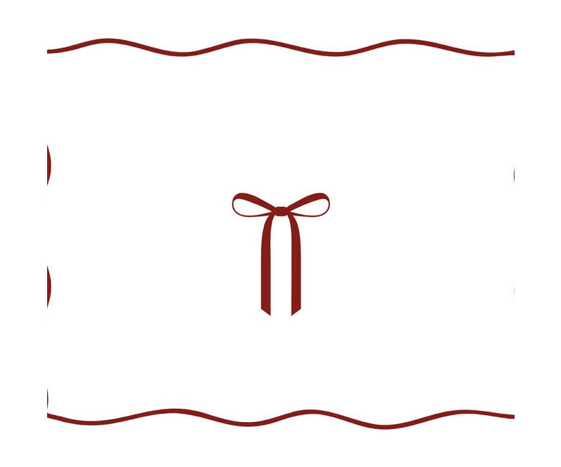 Podkładka świąteczna biała czerwona kokarda 2 szt. 35x45 cm