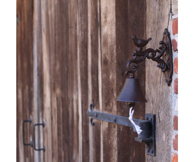 Dzwonek żeliwny ptaszek