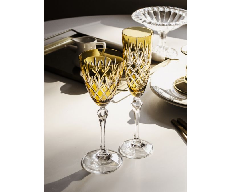 Kieliszki do szampana prosecco 4 sztuk kolorowe Ananas huta julia
