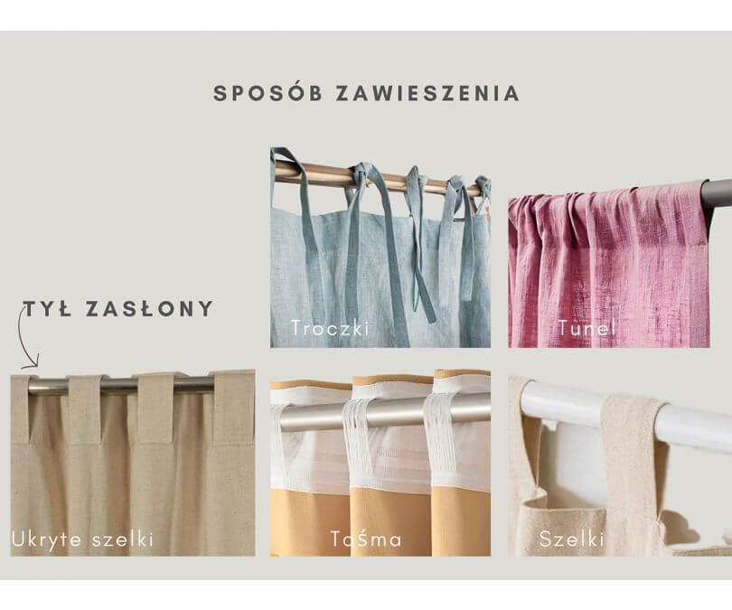 Zasłona lniana niebieska denim