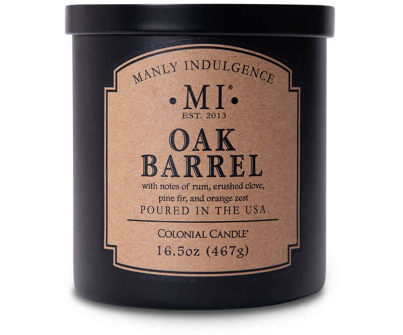 Świeca sojowa Oak Barrel Colonial Candle zapachowa w szkle 467g