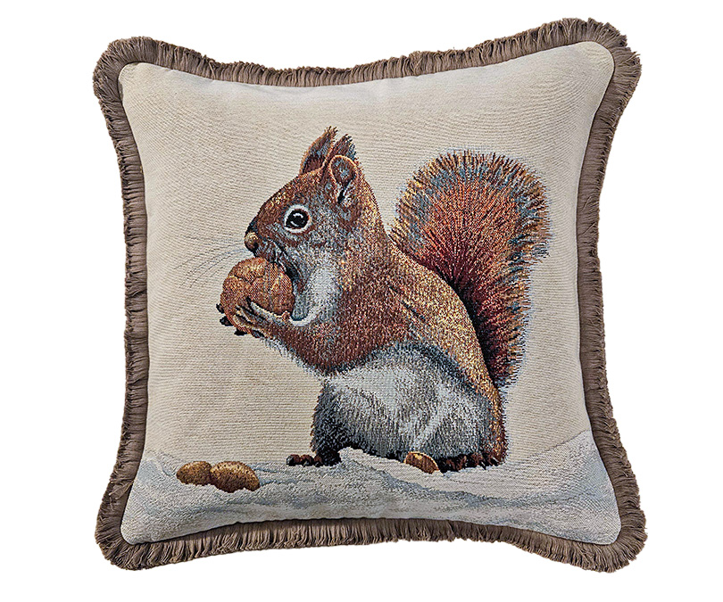 Poduszka dekoracyjna żakardowa wiewiórka